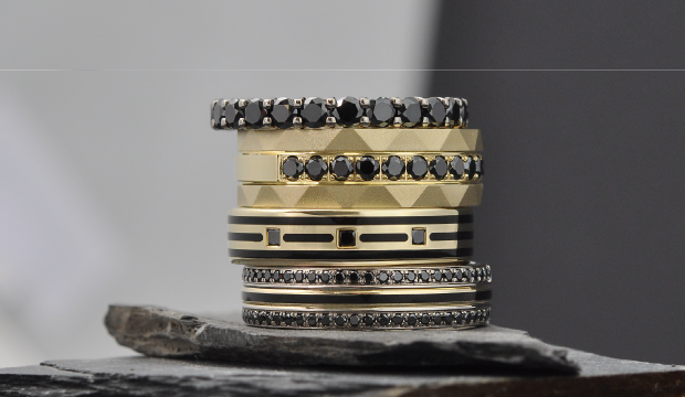 Eclipse Men’s Rings – Rings for Men with Black Diamonds | acredo