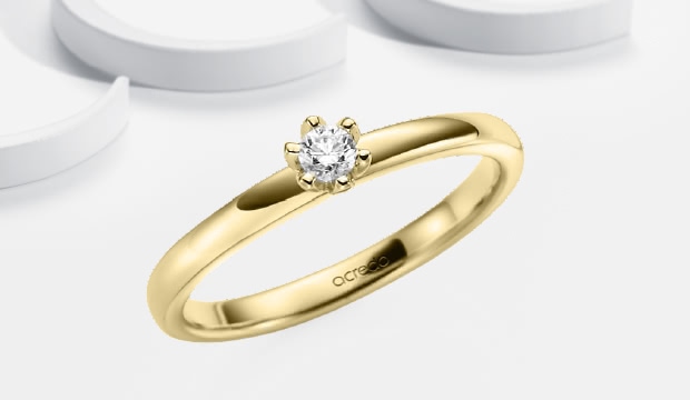 Forlovelsesringe i gult guld | acredo