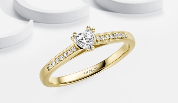 Hjerte forlovelsesringe | acredo