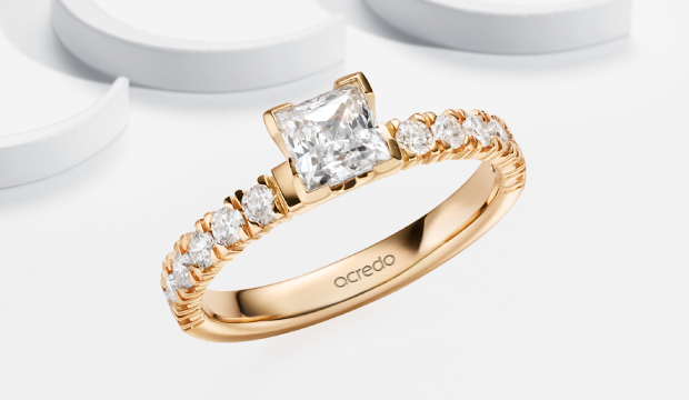 Princess cut forlovelsesringe | acredo