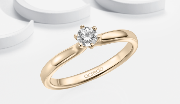 Signature guld forlovelsesringe | acredo