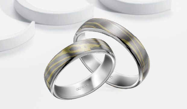 Mokume Gane vielsesringe | acredo